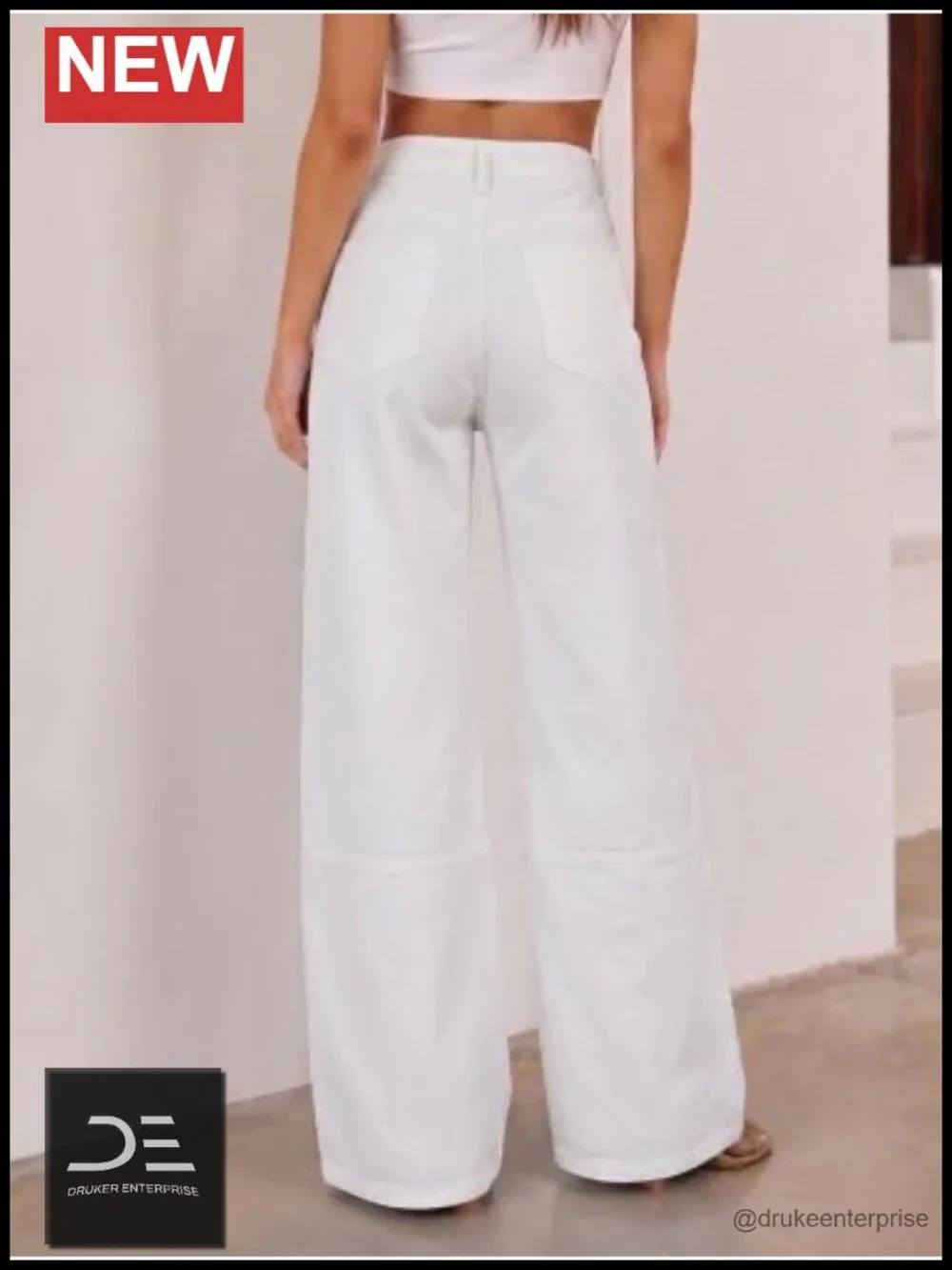 High Waisted Flared Bell Bottom Jeans with Raw Hem - Stretch Cotton Denim Pants